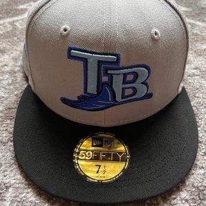 New Era 59Fifty TAMPA BAY RAYS TROPICANA FIELD GREY/LIGHT BLUE FITTED 7 1/2